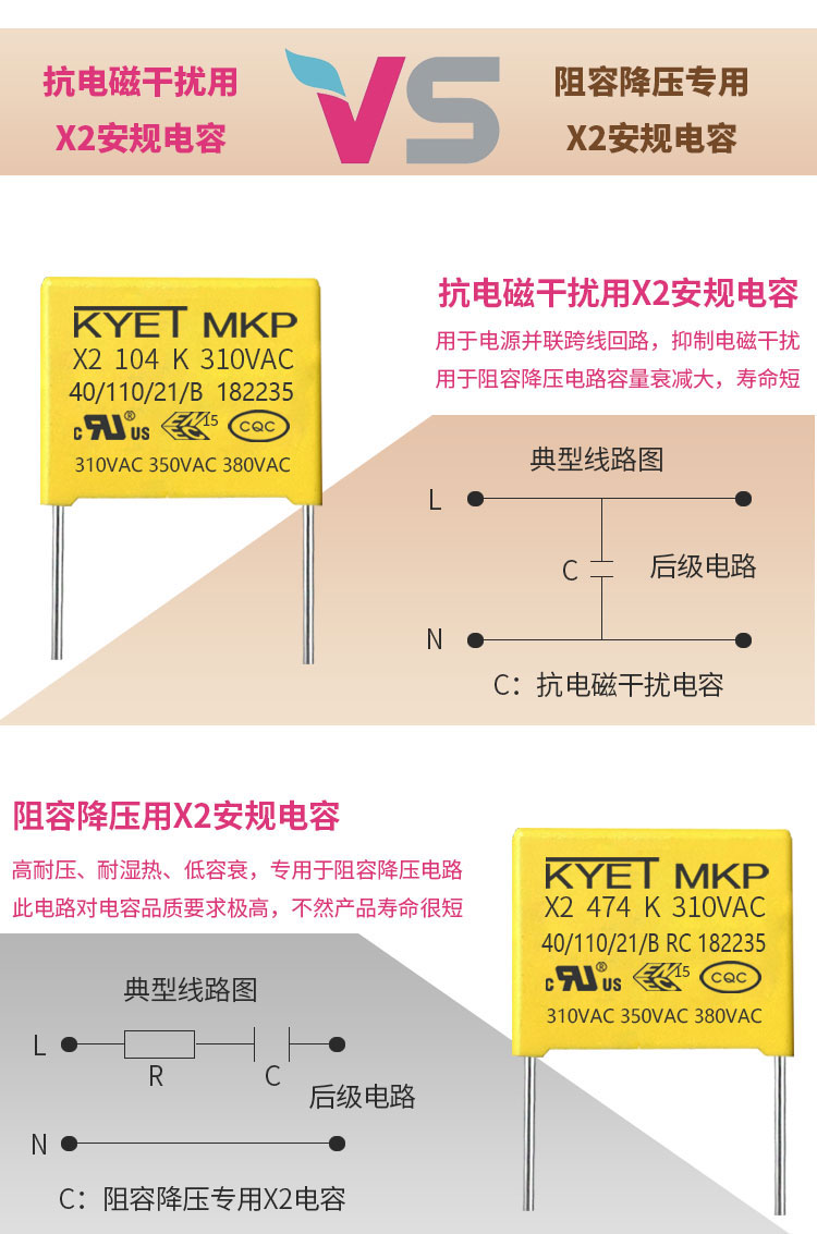阻容降壓x2電容與抗干擾X2電容的區(qū)別